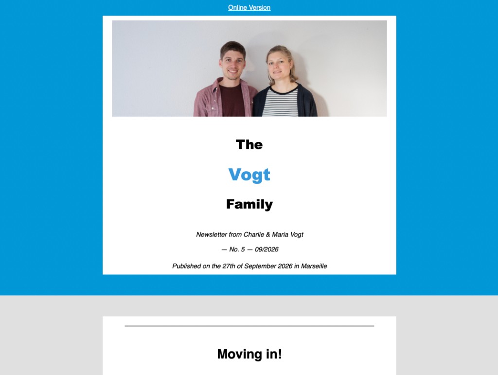 Online newsletter preview — September 2026