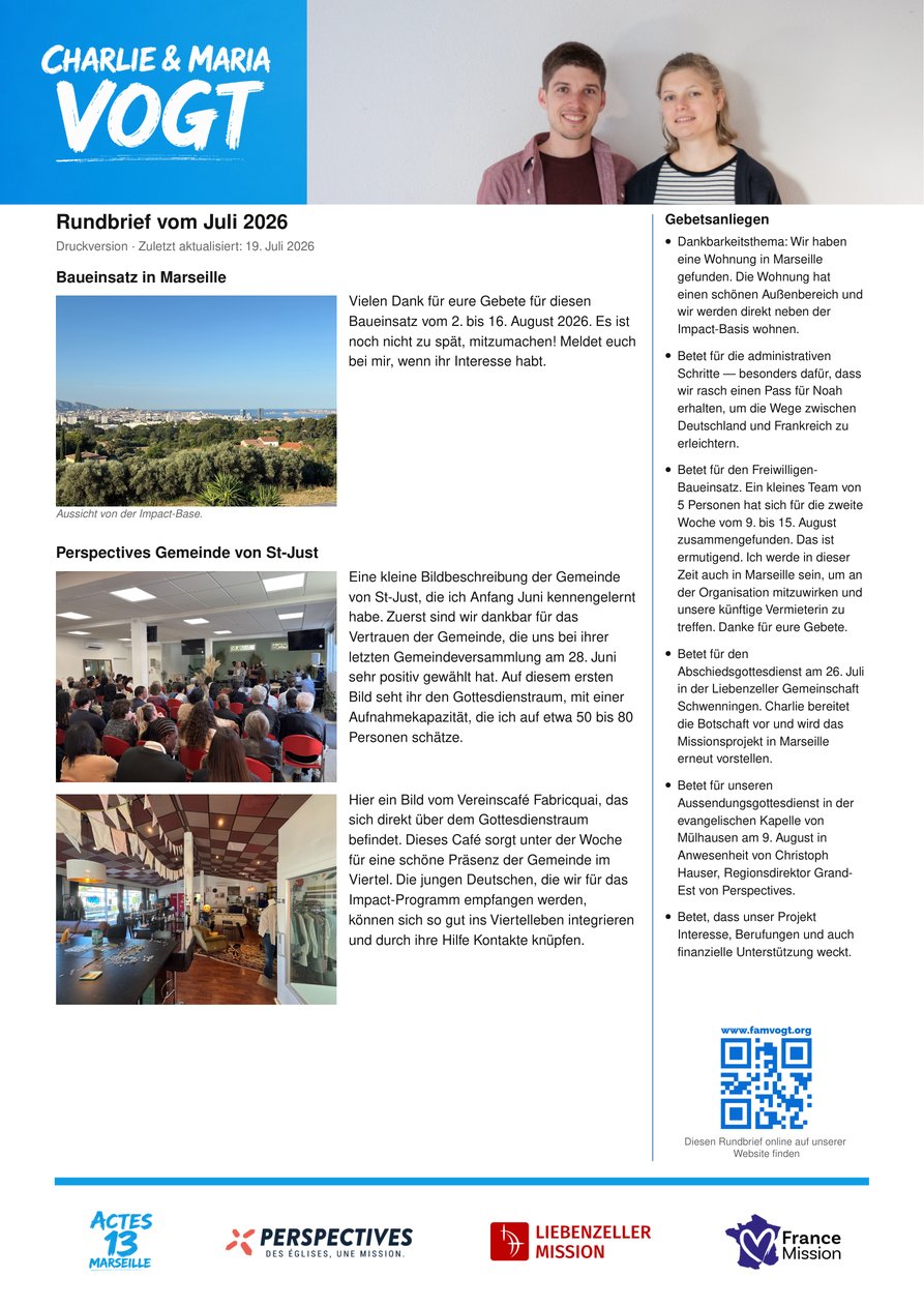 Vorschau — Newsletter – Juli 2026