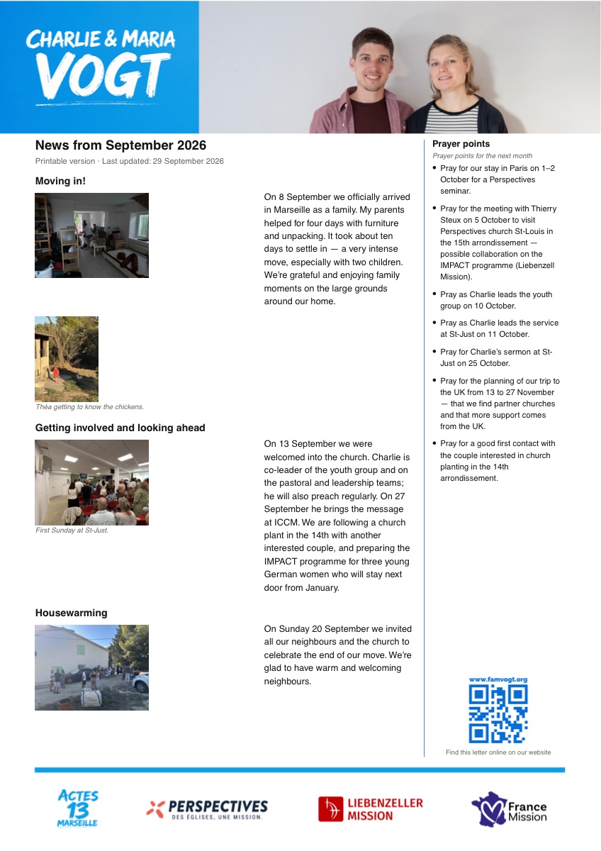 Printable newsletter preview — October 2026